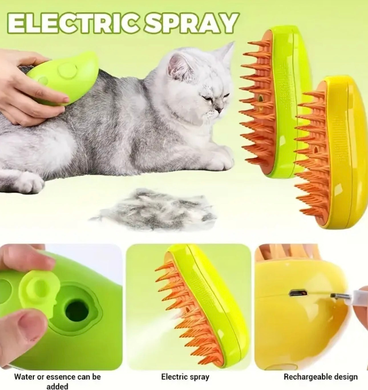 Cepillo a vapor para perros y gatos