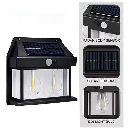 Apliqué Solar Impermeable con Sensor 2 Led